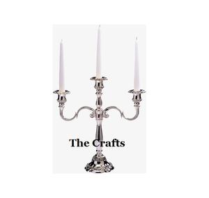 Candelabro de metal de calidad premium en color blanco con cristal, tamaño y forma personalizables, candelabro más vendido. - Product Image 5