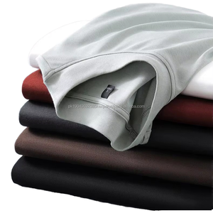 300GSM Men's <b>T</b>-<b>Shirt</b> Custom Printed Logo Wholesale Solid O-Neck Blank Available <b>Plain</b> White <b>Black</b> Knitted Fabric - Product Image 1