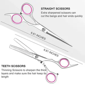 Premium Japan Steel Barber Scissors Hair Cutting Scissors <b>Kit</b> <b>Hairdressing</b> Thinning Shears For Salon - Product Image 4