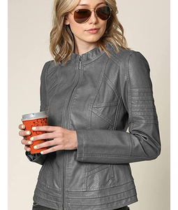 Nuevo cuero 2025 moda fabricante pakistaní mujeres chaquetas de cuero genuino transpirable cremallera abrigo estilo - Product Image 3