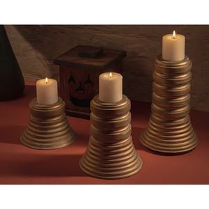 Bougeoir pilier en bois de manguier écologique de ferme vintage Moyen haut sculpté à la main pour les ensembles de vaisselle de vacances à la maison - Product Image 6