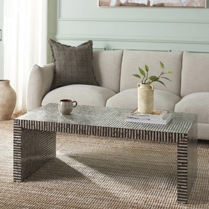 Table basse moderne en nacre faite à la main et écologique avec incrustations de coquillages pour un style de salon de luxe - Product Image 4