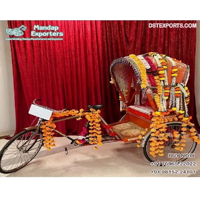 Punjabi Wedding Decorated Bridal Entrance Rickshaw Trending Wedding Couple Entrance Rickshaw Bollywood Bride Entry Rickshaw