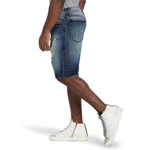 Short en jean délavé à l'acide pour hommes avec logo personnalisé, étiquette, broderie, impression, fabrication en vrac en usine - Product Image 3