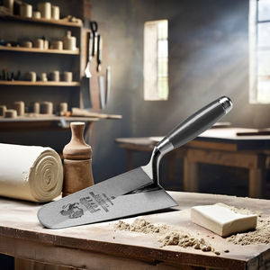 เกรียงฉาบปูนเหล็กกล้าคาร์บอน AUSONIA ลายวงกลม สำหรับงานก่ออิฐและฉาบปูน ขนาด 20 ซม. พร้อมด้ามจับไม้เคลือบเงาตามหลักสรีรศาสตร์ - Product Image 3