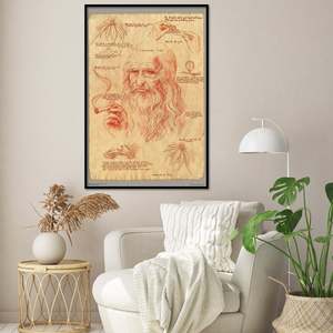 Póster de Leonardo con la Famosa Imagen de Él Fumando, Diseño en Papel de Alta Calidad para Decoración de Pared - Product Image 2