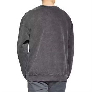 Sweat-shirts surdimensionnés de haute qualité, lavés à l'acide, personnalisés, streetwear uni, sweat-shirts à col rond pour hommes, 100% coton, basiques streetwear - Product Image 2