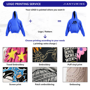 Haute qualité grande taille hommes à capuche surdimensionné goutte épaule poids lourd coton sans fil imperméable brodé tricoté armure - Product Image 4