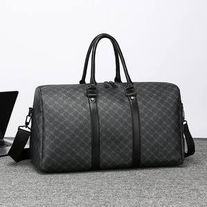Sac de voyage d'affaires noir grande capacité pour homme, style classique F avec fermeture éclair et doublure en polyester - Product Image 1
