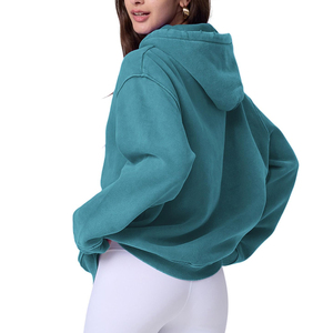 Sudadera con Capucha de Invierno para Mujer de Alta Calidad, Lavado Ácido, 100% Algodón, Color y Talla Personalizados, Servicio OEM Más Vendido - Product Image 4