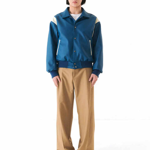 New Style Men Oversized Streetwear Canvas Varsity <b>Jacket</b> Blue Block Armhole Stylish Trendy <b>Fleece</b> <b>Lining</b> Casual Sports Wear - Product Image 6