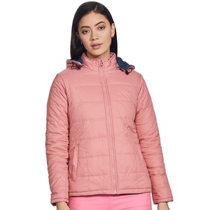 Vestes courtes à la mode pour femmes coupe-vent chaud pour l'hiver manteau à fermeture éclair avec motif imprimé en tissu imperméable - Product Image 3