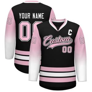 Maillot de hockey sur glace imprimé en 3D personnalisé avec col en V pull à manches longues chemise de sport décontractée Service OEM pour numéro de nom d'équipe - Product Image 1
