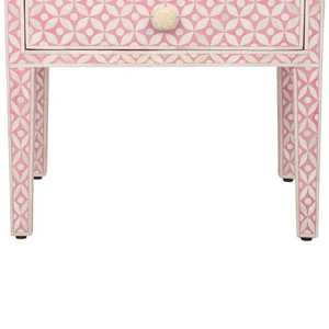 Table de chevet en incrustation d'os naturel Luxe Grace avec un tiroir Table de chevet avec incrustation de vadrouille complexe personnalisable pour des intérieurs élégants - Product Image 2