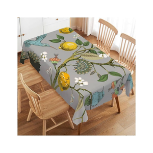 Nappe florale bleue en coton imprimé 54 x 84 pouces 165 GSM 200 TC Texture douce Motif botanique pour la maison et la salle à manger Vente en gros - Product Image 5