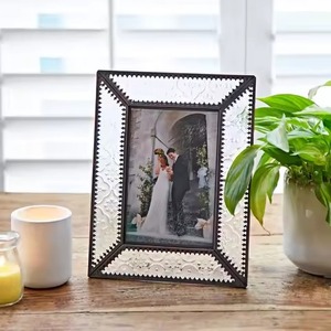 Elegant vintage Glass <b>Metal</b> Photo <b>Frame</b> <b>Picture</b> Holder for Desktop home decoration - Product Image 2