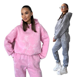 Ensemble de survêtements 2 pièces pour femmes automne 2026 – Sweat à capuche et pantalon de jogging grande taille personnalisable avec logo - Product Image 1