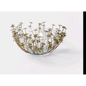 Aluminum Leaf Design Gold Plated <b>Disposable</b> Eco-Friendly 2-Tier Food Snacks <b>Platters</b> Wedding & Party Table Decorative Bowl - Product Image 4