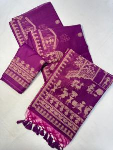 Sari en coton Muga souple de qualité supérieure à la mode de style moderne Saree en tissage Warli Saree Femme Exportateur de mode - Product Image 3