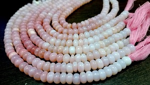 Cuentas de piedra Rondelle de ópalo Rosa natural 7-9mm cuentas sueltas facetadas lisas de 8 pulgadas para la fabricación de joyas - Product Image 4