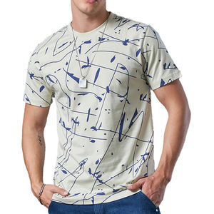 T-shirts décontractés de sport à manches courtes avec impression intégrale personnalisée, unisexe, t-shirts en coton imprimés sur toute la surface, t-shirts pour hommes, coupe classique - Product Image 1