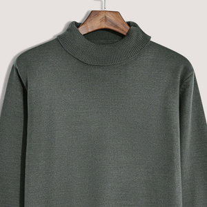 100% High Quality Cotton Grey Plain High Neck <b>Sweater</b> Breathable Anti-Wrinkle Anti-Shrink with Customizable Logo for Winter - Product Image 2