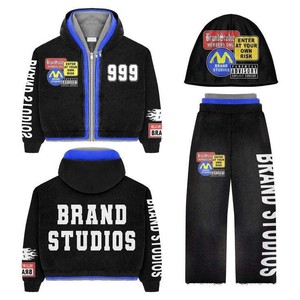 Conjunto Deportivo Informal para Hombre al por Mayor, Logotipo Personalizado, Ropa de Gimnasio, Estilo Deportivo, Secado Rápido, Sudadera con Capucha Deportiva, Pantalones Jogger, 100% Algodón - Product Image 1
