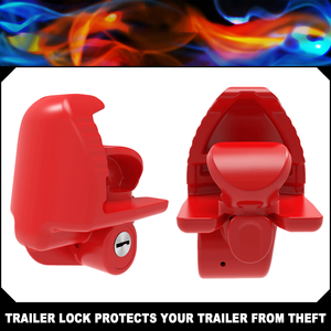 Verrou de remorque universel rouge avec 2 clés, compatible avec les supports de remorque métalliques de 1-7/8 et 2-5/16 pouces - Product Image 2