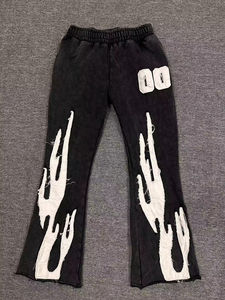 Conjunto de Sudadera con Capucha y Pantalones Deportivos para Hombre de Alta Calidad, Lavado Ácido, Estilo Vintage, Bordado, Algodón/Poliéster Ecológico - Product Image 2