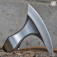 Cabeza de Hacha Vikinga de Acero con Alto Contenido de Carbono, Estilo Gotland, Industrial, Personalizable, para Acampar al Aire Libre, con Logotipo Personalizado, Filo de Corte de 16 cm, TV
