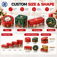 Boîte en métal personnalisée pour bonbons de Noël, emballage pour bonbons, cadeau de fête, OEM ODM en gros