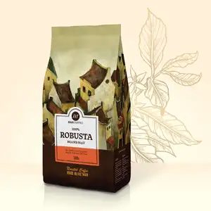 越南最佳质量标准100% 罗布斯塔烘焙全豆咖啡机，具有竞争力的全价