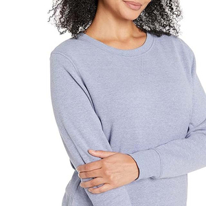 Venta al por mayor personalizado bordado mujeres sudaderas de gran tamaño Puff estampado liso Casual cuello redondo sudaderas en relieve Jersey de algodón - Product Image 4