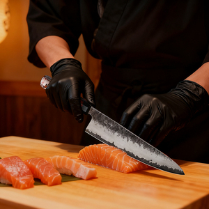 Cuchillo Gyuto Japonés de 210 mm, Cuchillo de Chef de Acero Compuesto de 3 Capas con Acero Super Carbono Aogami y Mango de Lujo - Product Image 4