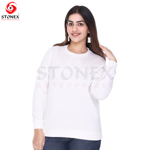 Venta al por mayor de manga larga de cuello redondo Crop Top Casual Solid Loose Fit Workout Cropped Pullover sudadera para las mujeres - Product Image 2