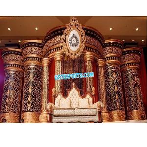 Grand toile de fond de scène de réception de mariage moderne par DST EXPORTS - Décoration de scène spéciale personnalisable en couleur, taille et matériau en fibre - Product Image 1