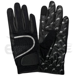 Guantes de Equitación con Pantalla Táctil, Negros, con Estampado de Silicona, Proveedor de Guantes de Montar a Caballo, Personalizados OEM, de Alta Calidad, Nuevo Estilo - Product Image 1