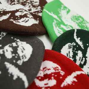 หมวกบีนนี่ปรับได้ผ้าแจ็คการ์ดขนสัตว์ถักนิตติ้งสำหรับฤดูหนาวออกแบบได้ตามที่ต้องการ - Product Image 3