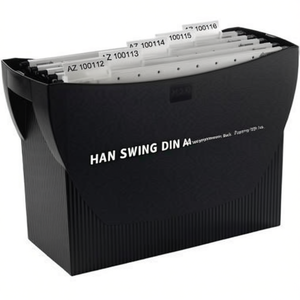 HAN SWING DIN A4 <b>Polystyrene</b> Black Hanging File <b>Box</b> with 20 Hanging Files - Product Image 3