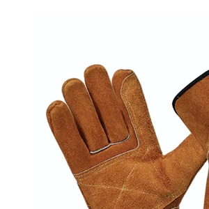 Heavy Duty Double Palm Split Leather Safety <b>Gloves</b> for Tough Jobs for Workshop Applications - Product Image 2