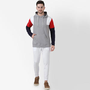 Sweat à capuche à blocs de couleurs pour hommes, sweat-shirt streetwear décontracté personnalisé avec poche kangourou et capuche à cordon de serrage - Product Image 3
