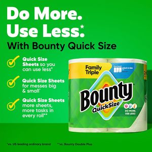 <b>Bounty</b> 2 Ply Absorbent Soft Multifold Eco-Friendly Disposable <b>Kitchen</b> <b>Rolls</b> Quick Size White 16 Family <b>Rolls</b> = 40 Regular <b>Rolls</b> - Product Image 5