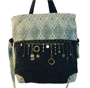 Bolso de hombro bordado de tela de telar manual bohemio para mujer, colección étnica india a la moda, compras al por mayor, novedad - Product Image 1