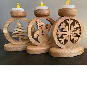 Top Quality Unique Wooden Christmas Tea Lights For Home Hotel Restaurant Lighting <b>Scented</b> <b>Candle</b> Jar For Table Decor - Product Image 1