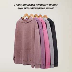 Fabricantes de Sudaderas con Capucha Lisas, Gruesas, de 400 GSM, con Estampado DTG Personalizado, Estilo Vintage, Desgastado, Lavado Ácido - Product Image 3