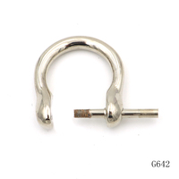 Accessoires pour artisanat du cuir : Fermoir fer à cheval rond de qualité avec vis, détachable, anneau en D métallique de 16 mm