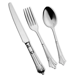 Indian Made Unique Design Metal Cutlery Wholesale Supplier at Low Price Silver Spoons Forks and Knife Set for Cafeteria Lunch