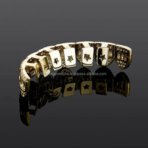 Grillz glacé en or blanc 14 carats personnalisé diamants naturels de clarté VVS taille brillant entièrement étincelants pour mariages cadeaux Hip Hop - Product Image 3