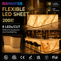 Panneau lumineux LED ultra-fin dimmable UL ETL 24V, 8 LED découpables, feuille de rétroéclairage LED flexible 200 LED pour comptoir de cuisine en pierre