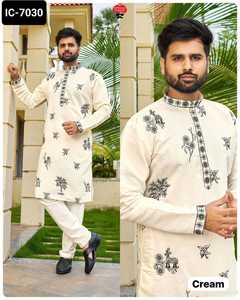 Ropa de hombre de seda romana lista para usar de estilo indio y paquistaní más hermoso Kurta para ropa de boda y fiesta - Product Image 5